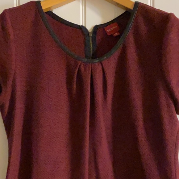 NWOT Merona top with faux leather accents - Picture 2 of 3